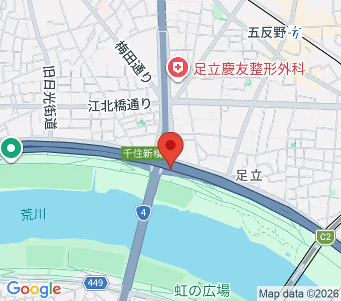 高砂野球場の地図