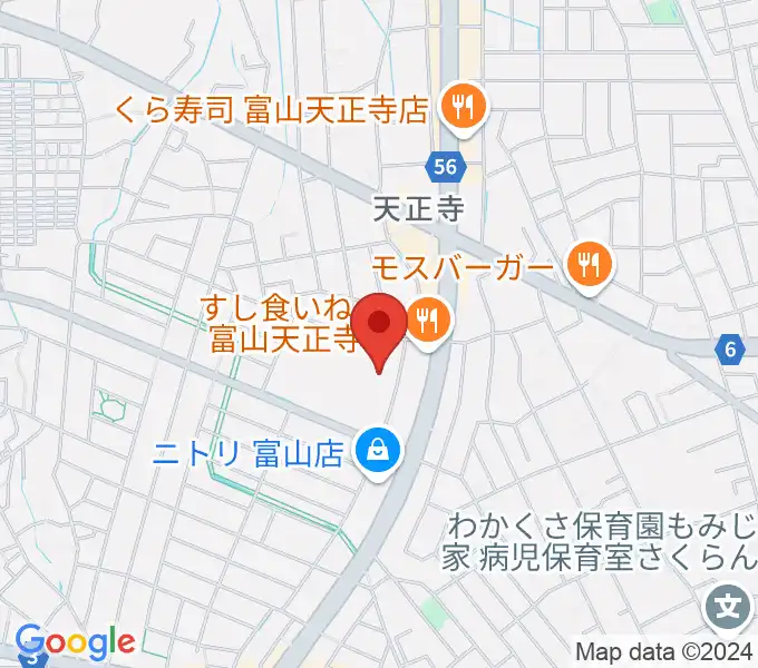 富山市2000年体育館の地図