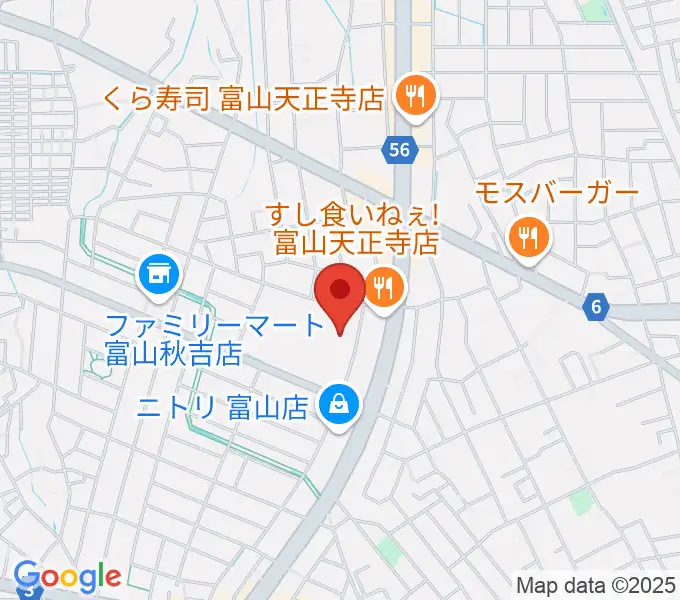 富山市2000年体育館の地図