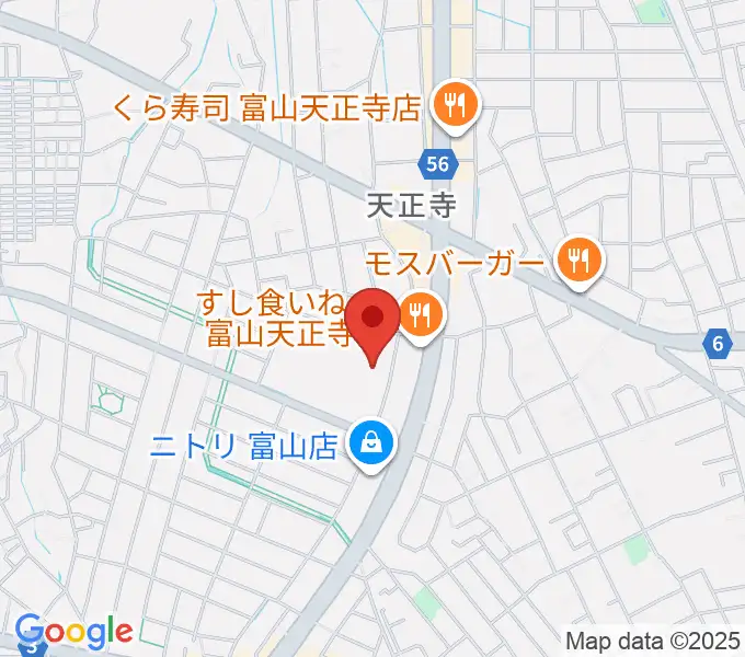 富山市2000年体育館の地図