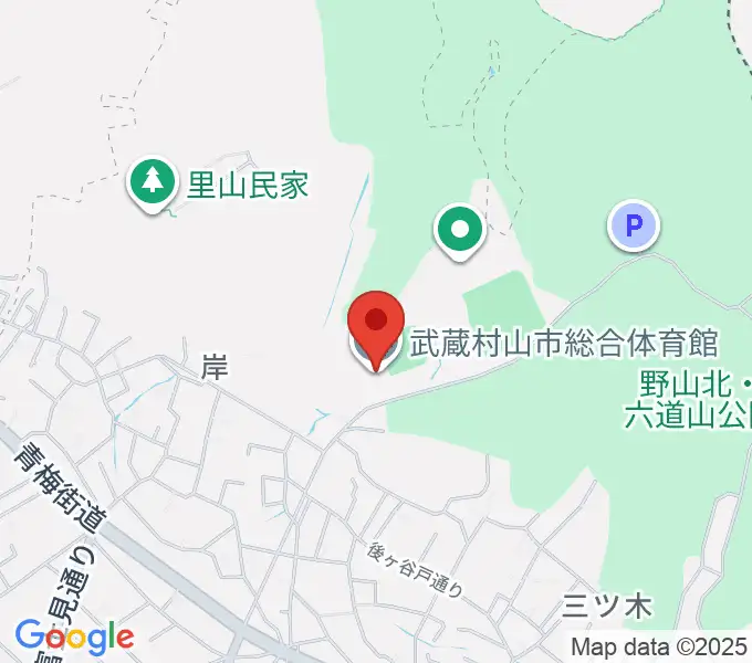 武蔵村山市総合体育館の地図