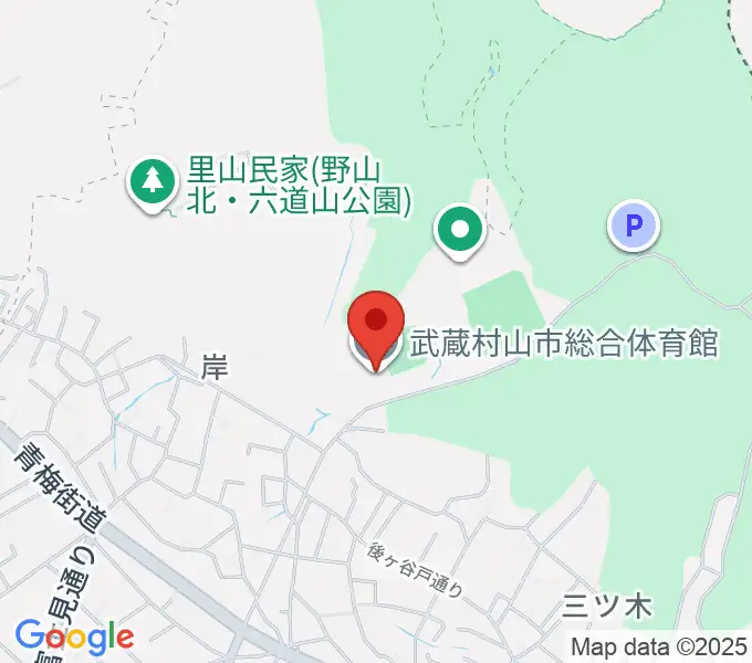 武蔵村山市総合体育館の地図