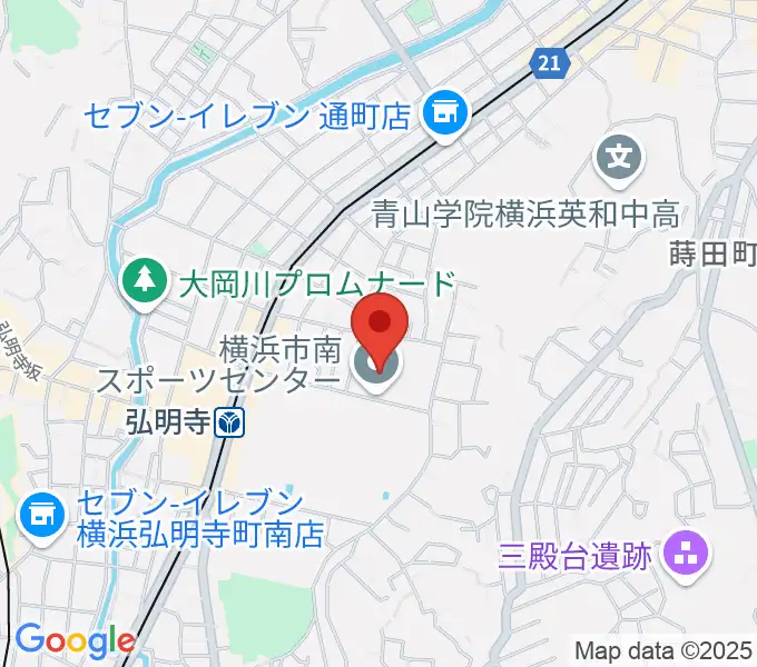 横浜市南スポーツセンターの地図