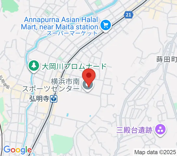 横浜市南スポーツセンターの地図