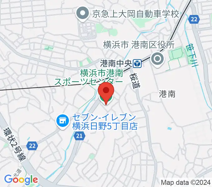 横浜市港南スポーツセンターの地図