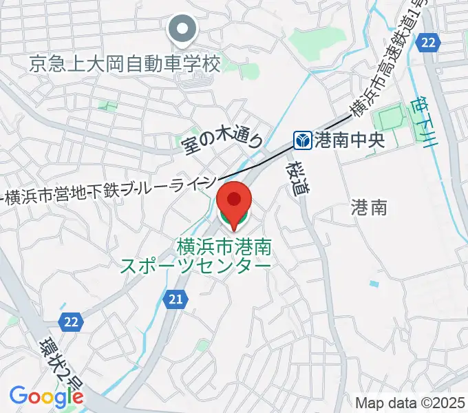横浜市港南スポーツセンターの地図