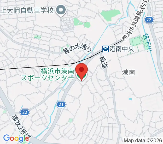横浜市港南スポーツセンターの地図