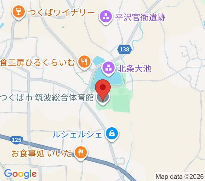 筑波総合体育館の地図