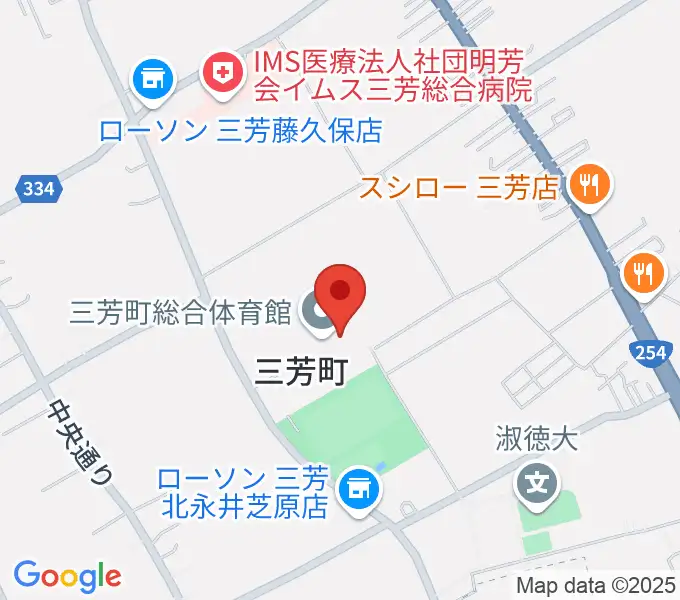 三芳町総合体育館みよしアリーナの地図