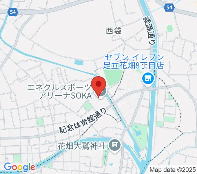 エネクルスポーツアリーナSOKAの地図