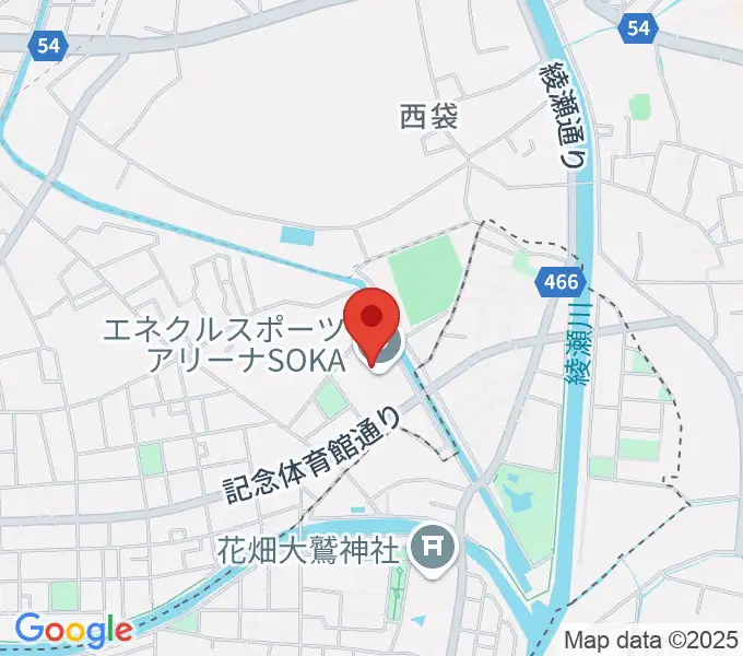 エネクルスポーツアリーナSOKAの地図