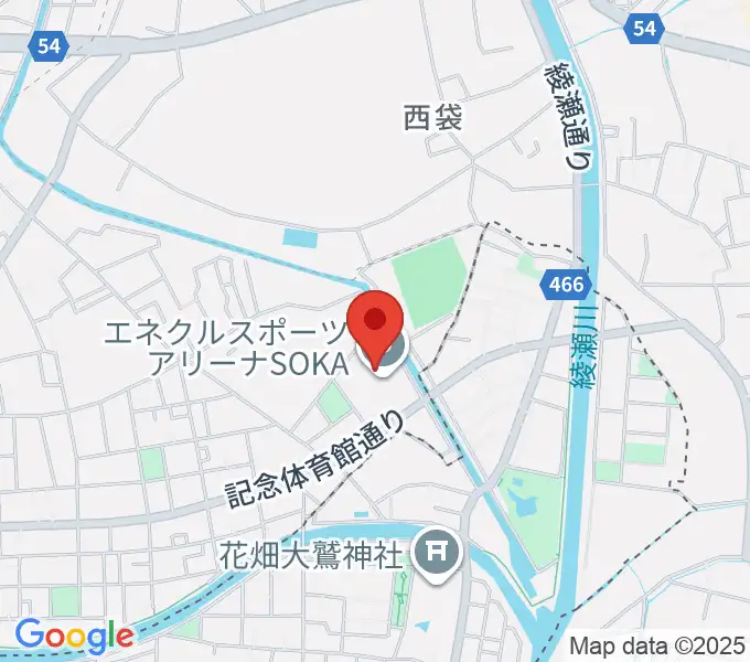 エネクルスポーツアリーナSOKAの地図
