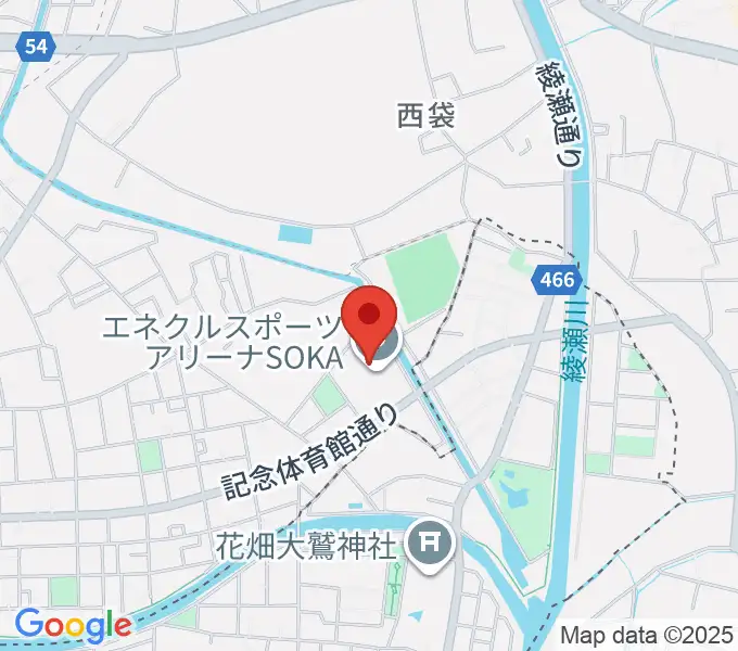 エネクルスポーツアリーナSOKAの地図