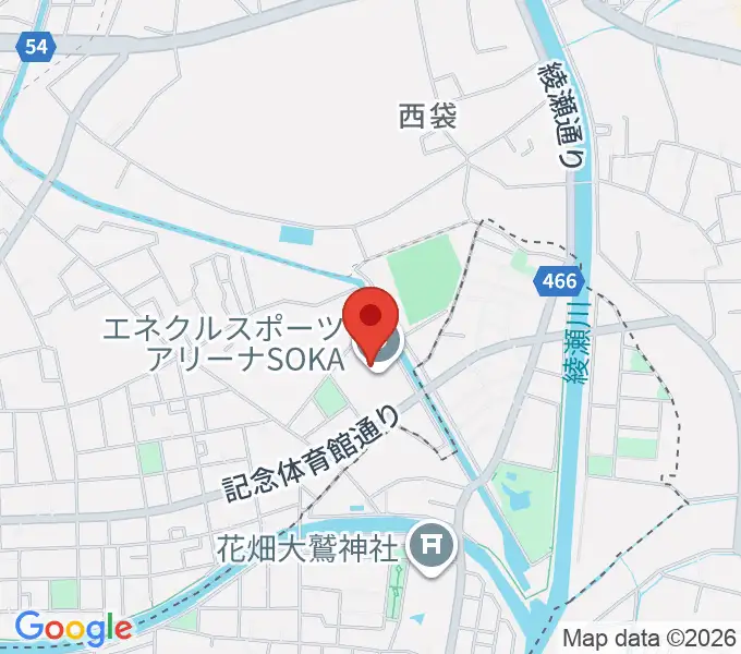 エネクルスポーツアリーナSOKAの地図