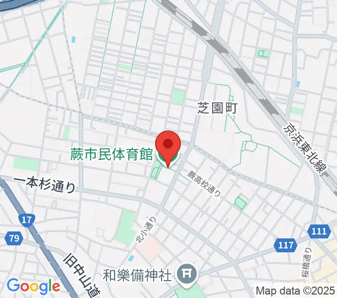 蕨市民体育館の地図