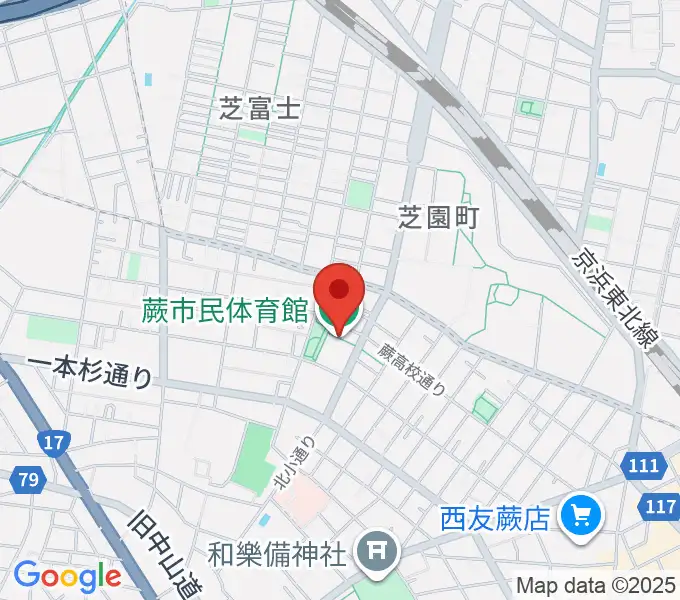 蕨市民体育館の地図