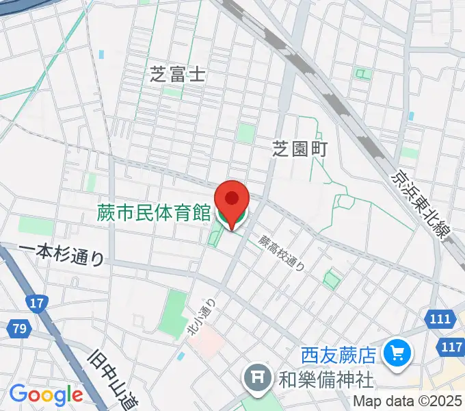 蕨市民体育館の地図