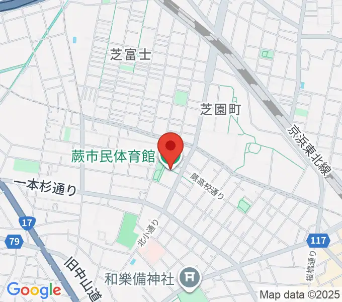 蕨市民体育館の地図