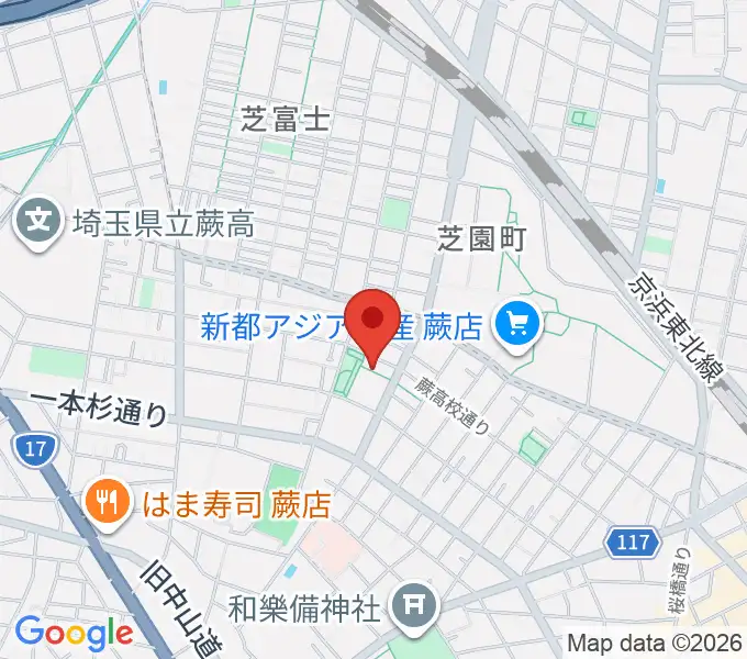 蕨市民体育館の地図