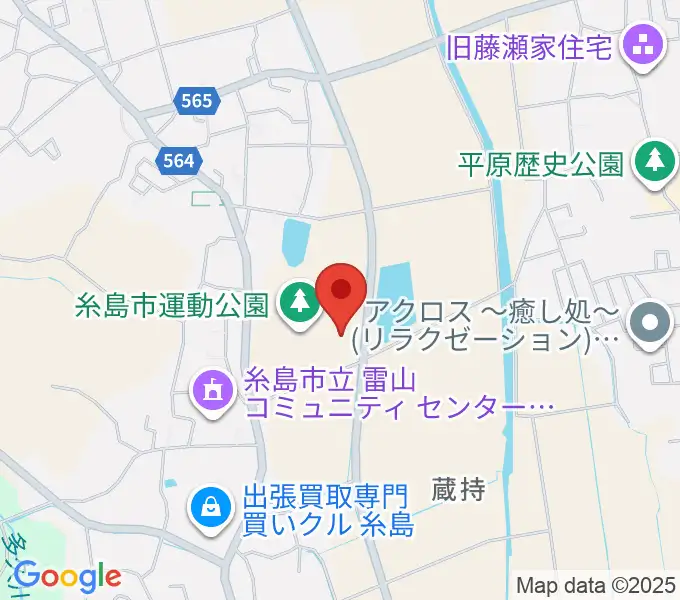 糸島市運動公園多目的体育館の地図