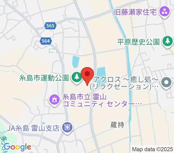 糸島市運動公園多目的体育館の地図