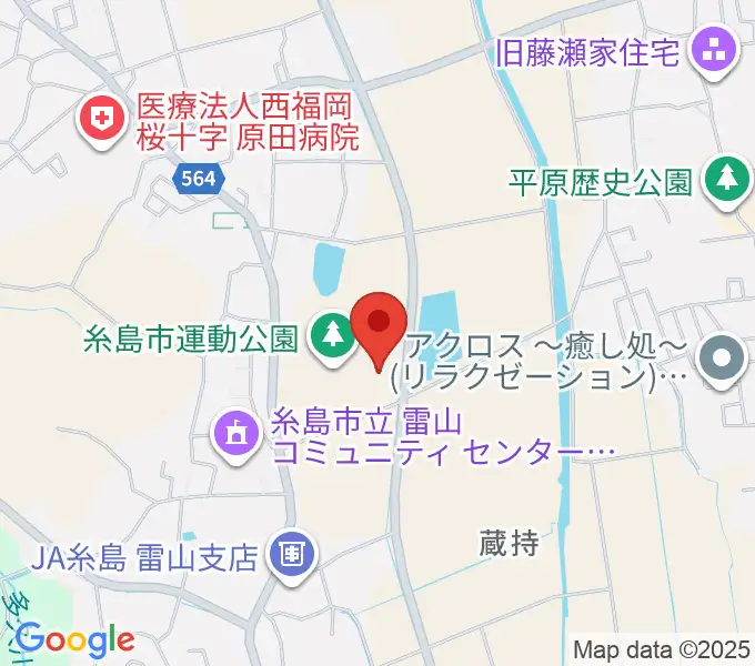 糸島市運動公園多目的体育館の地図