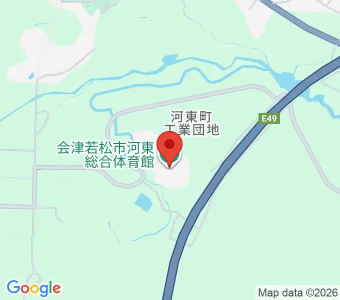 会津若松市河東総合体育館の地図