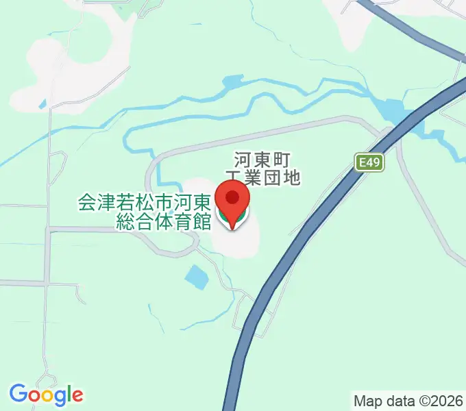 会津若松市河東総合体育館の地図