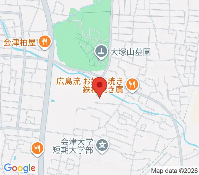 会津若松市ふれあい体育館の地図