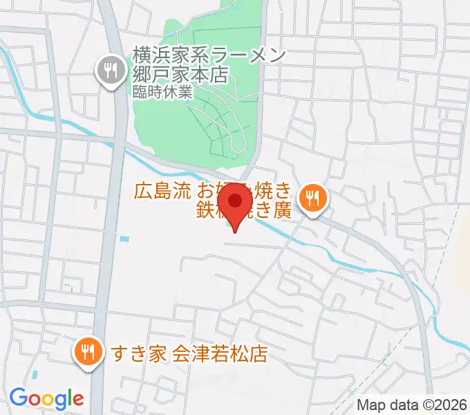 会津若松市ふれあい体育館の地図