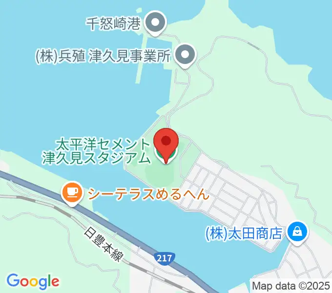 太平洋セメント津久見スタジアムの地図