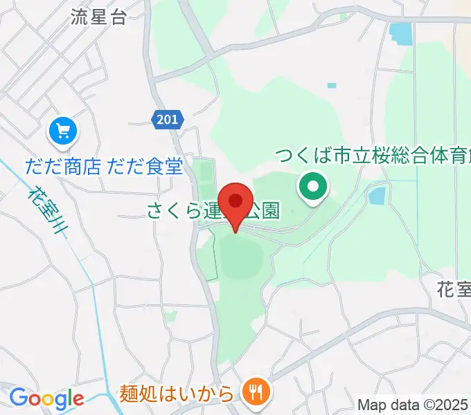 さくら運動公園野球場の地図