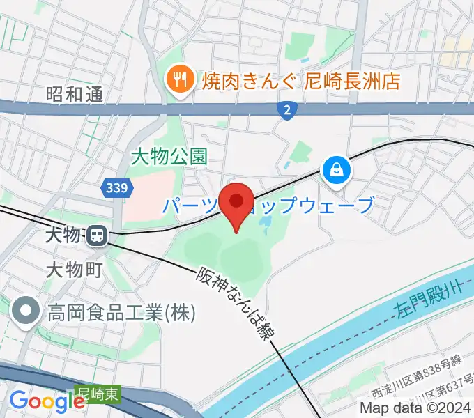 小田南公園野球場の地図