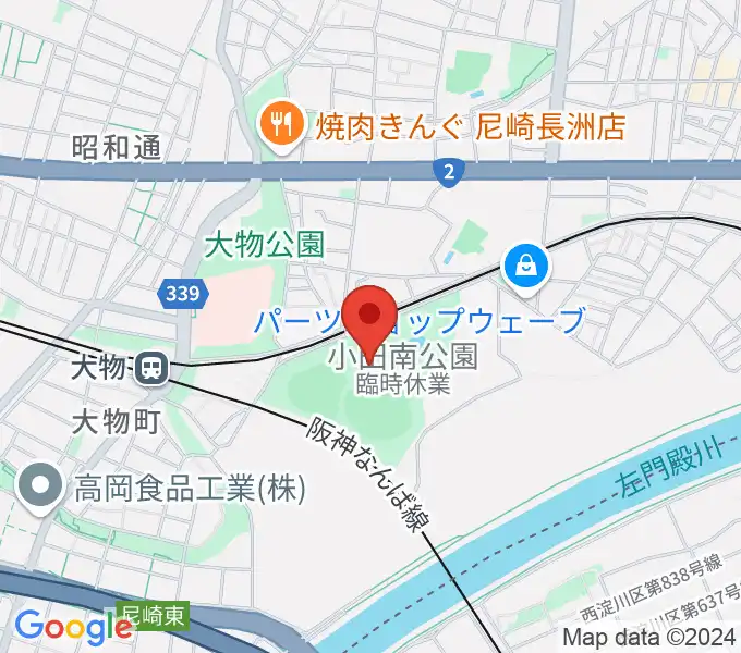 小田南公園野球場の地図