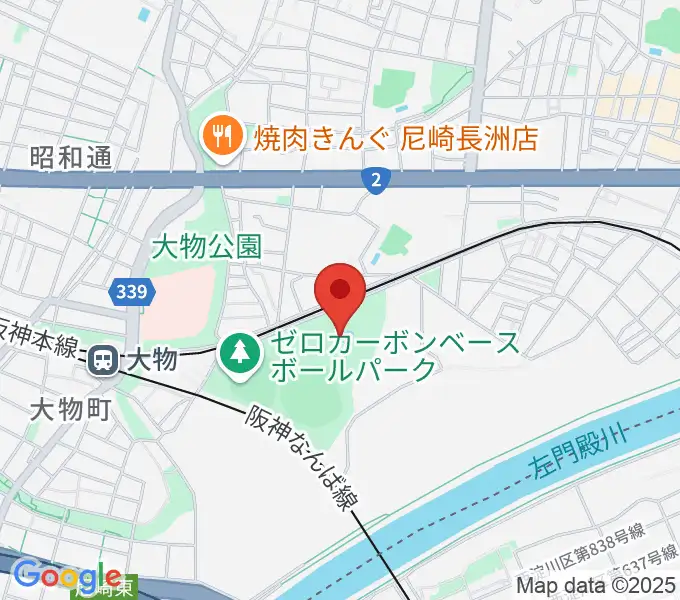 小田南公園軟式野球場の地図