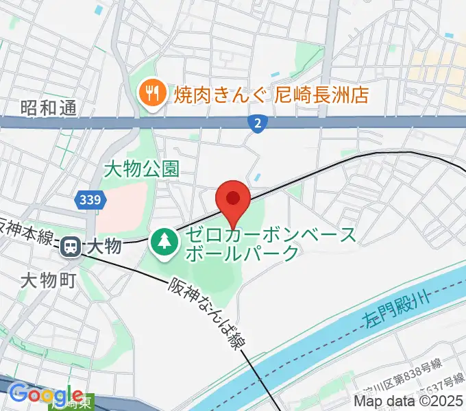 小田南公園軟式野球場の地図