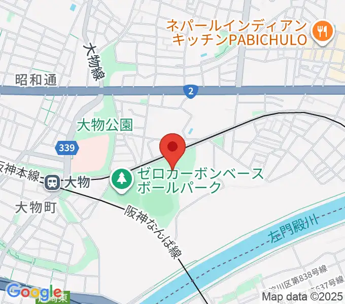小田南公園軟式野球場の地図