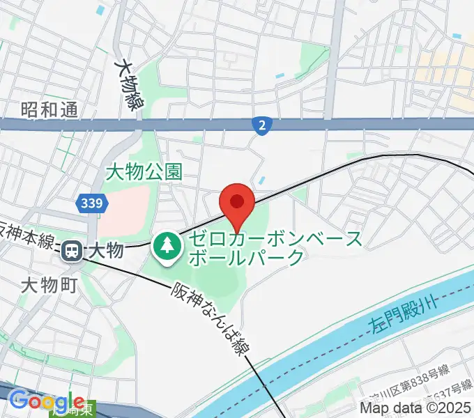 小田南公園軟式野球場の地図