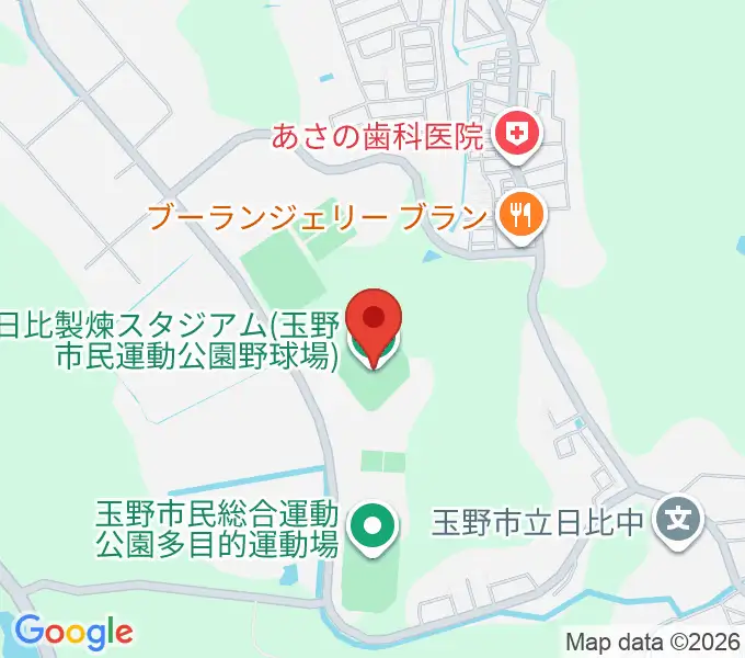 日比製煉スタジアムの地図