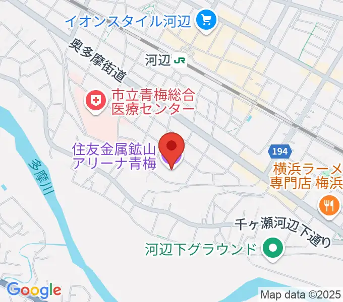 住友金属鉱山アリーナ青梅の地図