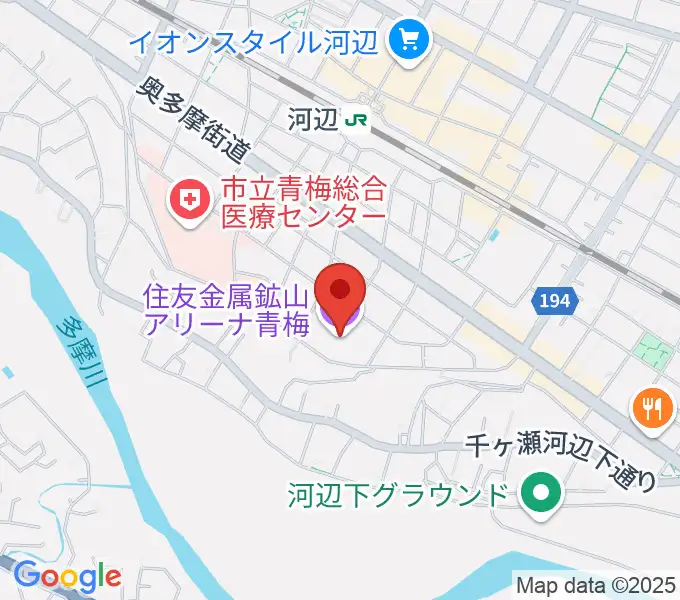 住友金属鉱山アリーナ青梅の地図
