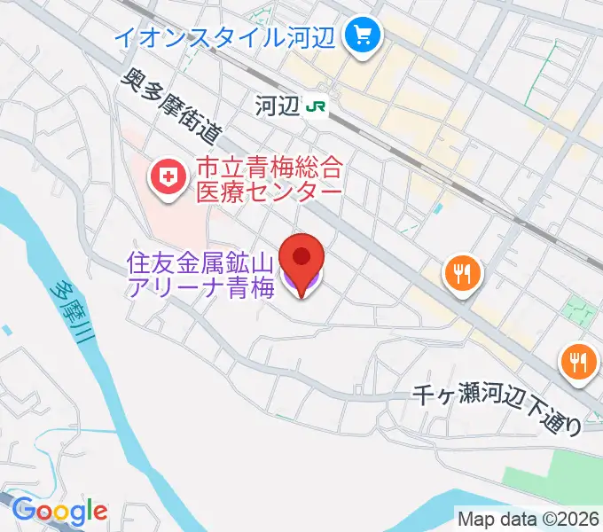 住友金属鉱山アリーナ青梅の地図