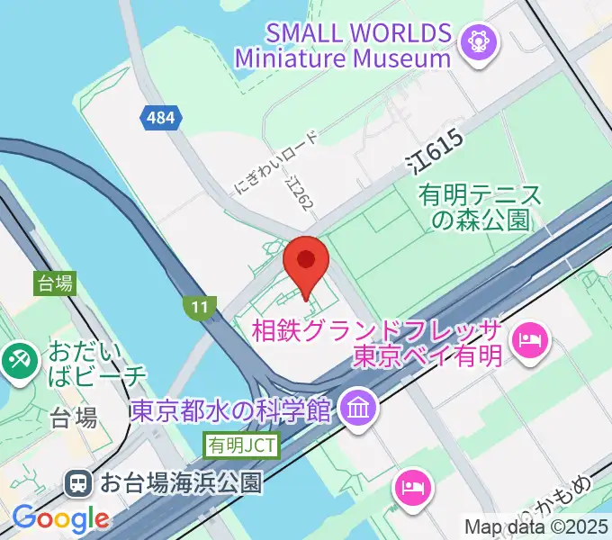 東京都虹の下水道館の地図
