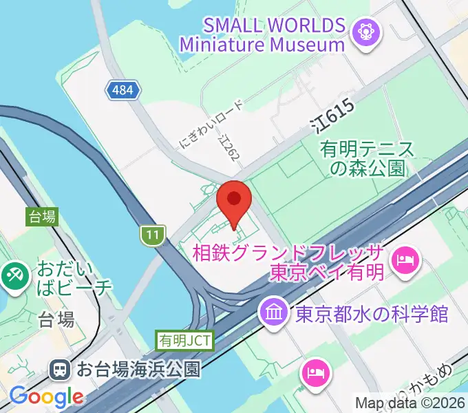 東京都虹の下水道館の地図