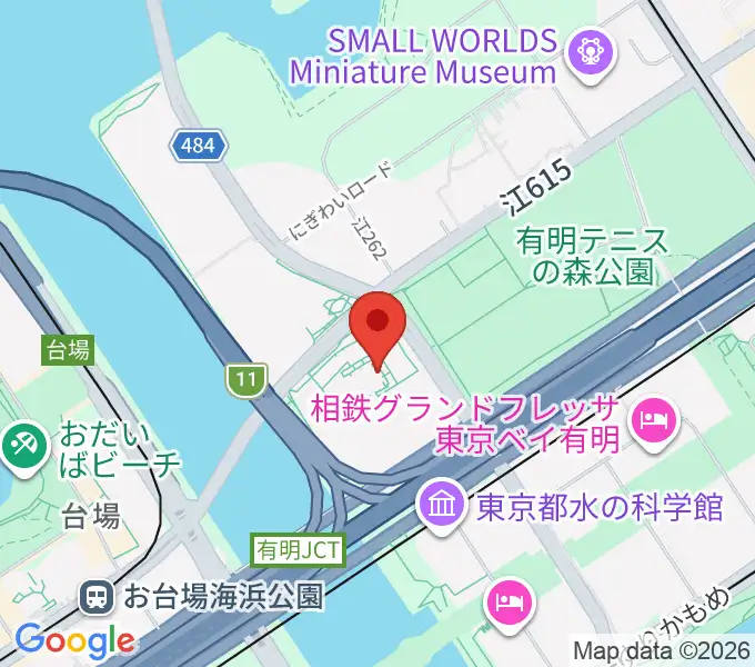東京都虹の下水道館の地図