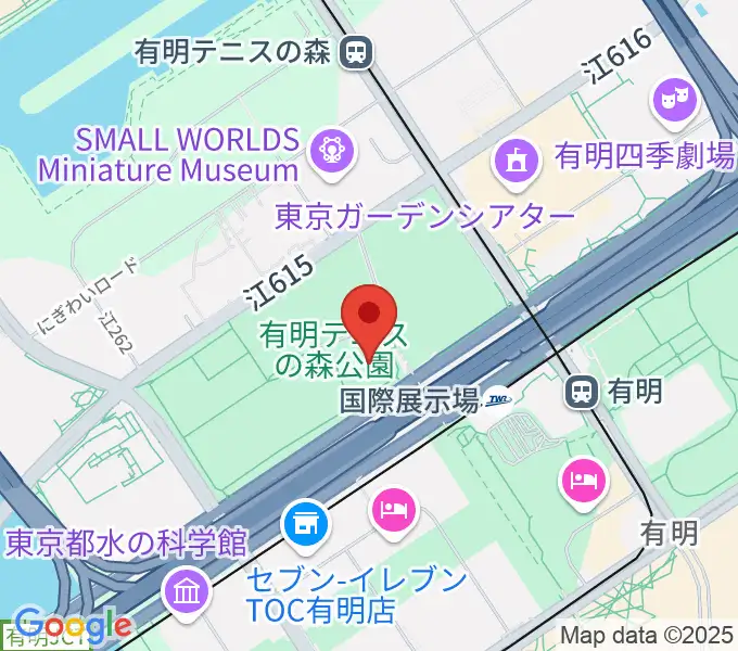 有明テニスの森公園ショーコートの地図