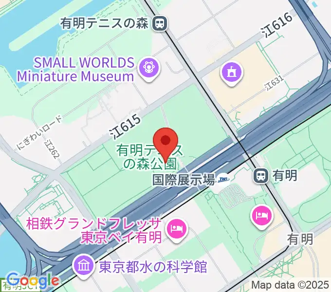 有明テニスの森公園ショーコートの地図