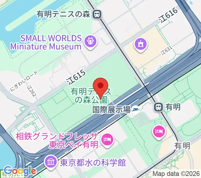 有明テニスの森公園ショーコートの地図