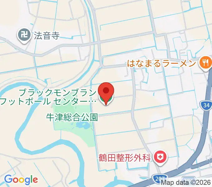 ブラックモンブランフットボールセンターの地図
