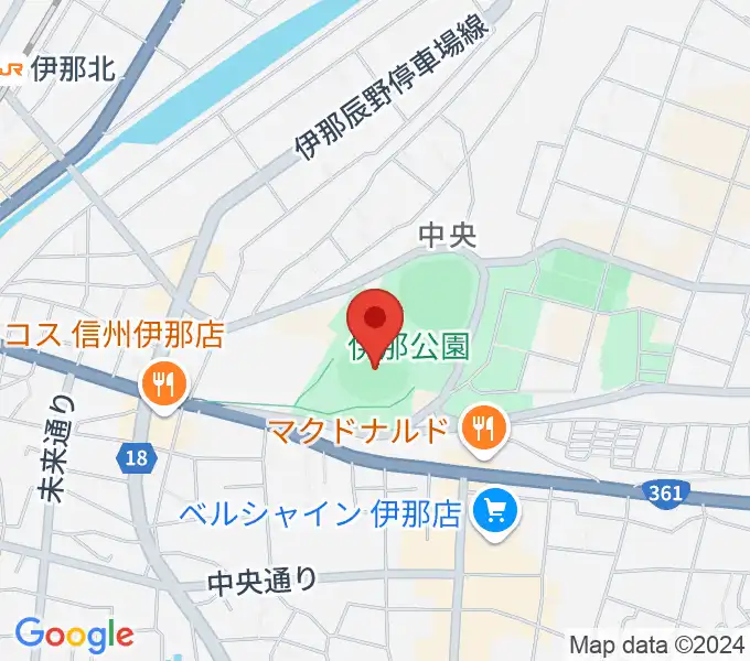 伊那ニッパツ野球場の地図